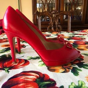 Marc Fisher Red Peektoe Pumps
